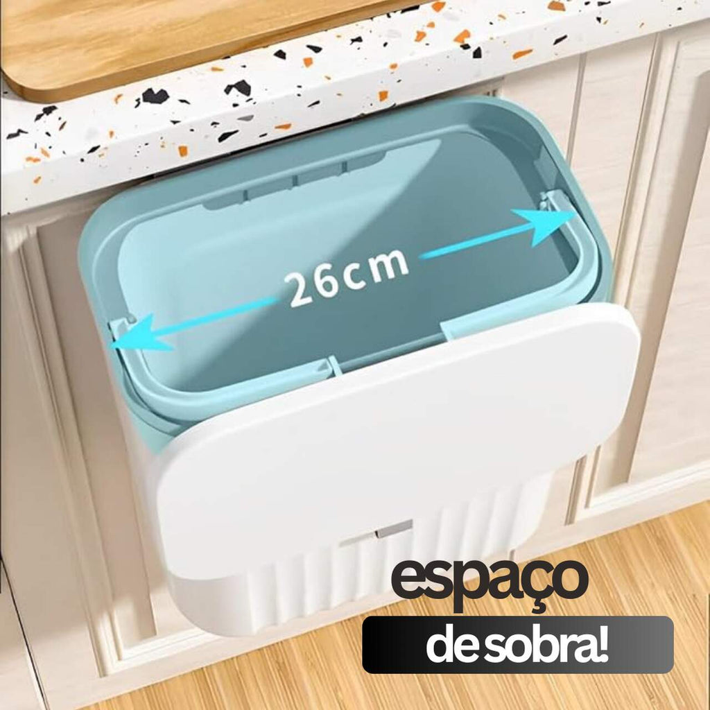 Lixeira Mágica® 10 Litros Pendurável + Adesivos e Ganchos de Brinde 🎁