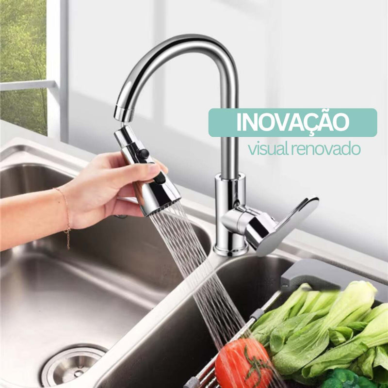 AquaFlow© - Bico de Torneira Universal Premium com 3 Modos de Água - Frete Grátis (Para Qualquer Torneira)