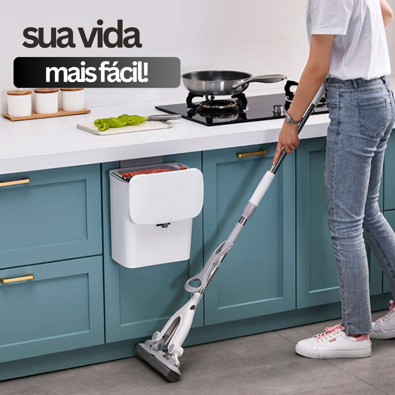 Lixeira Mágica® 10 Litros Pendurável + Adesivos e Ganchos de Brinde 🎁