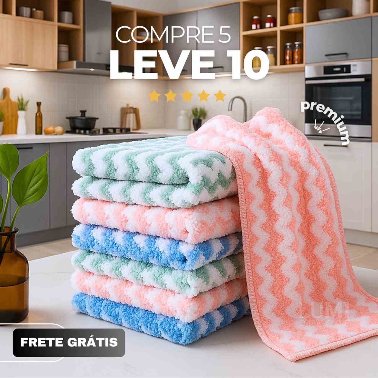 (Compre 5 Leve 10) Panos Mágicos® - Limpeza Premium Chef Atoalhado - Brinde Esquenta Black 🔥