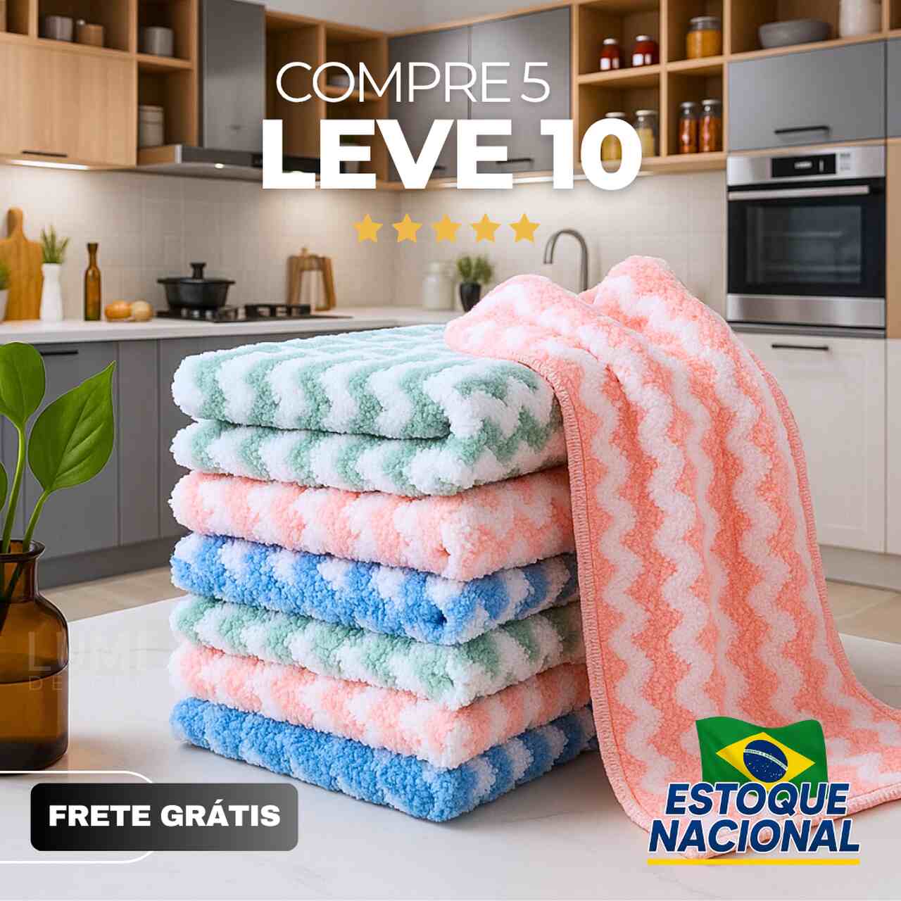 (Compre 5 Leve 10) Panos Mágicos® - Limpeza Premium Chef Atoalhado - Brinde Esquenta Black 🔥