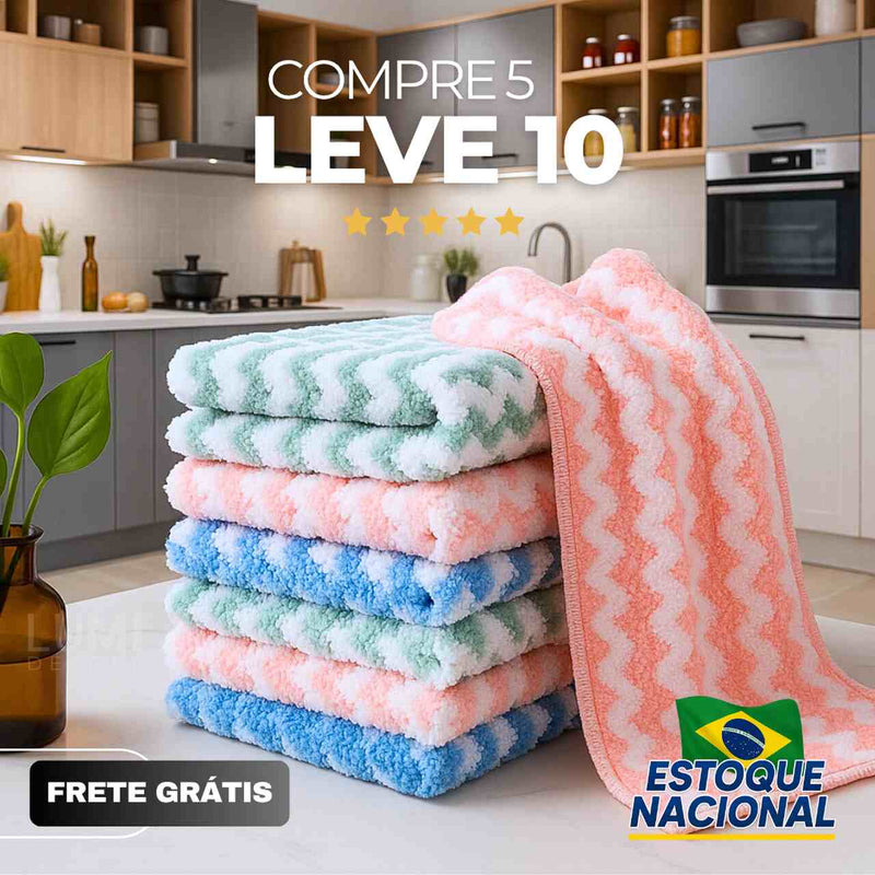 (Compre 5 Leve 10) Panos Mágicos® - Limpeza Perfeita Premium Chef Atoalhado - Brinde Exclusivo 🏆