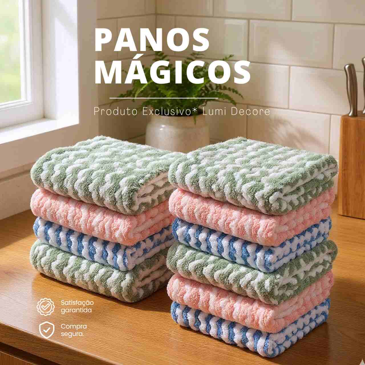 (Compre 5 Leve 10) Panos Mágicos® - Limpeza Premium Chef Atoalhado - Brinde Exclusivo