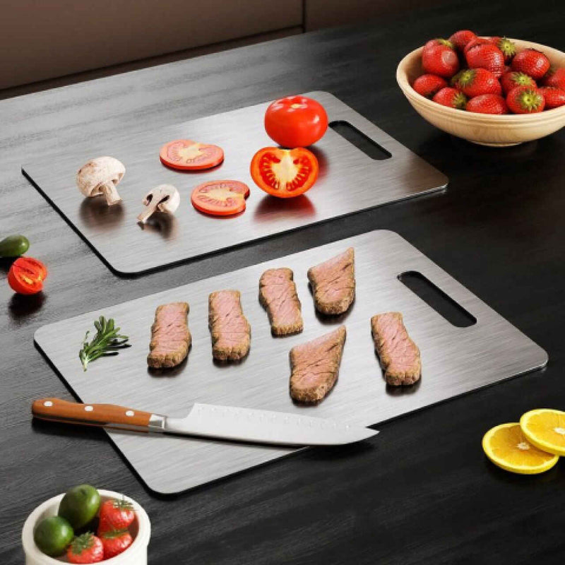 TitanChef® - Tábua De Corte Profissional 100% Titanium - Proteção Anti-Bactéria + Brinde Exclusivo 🏆