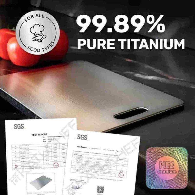 TitanChef® - Tábua De Corte Profissional 100% Titanium - Proteção Anti-Bactéria + Brinde Exclusivo 🏆