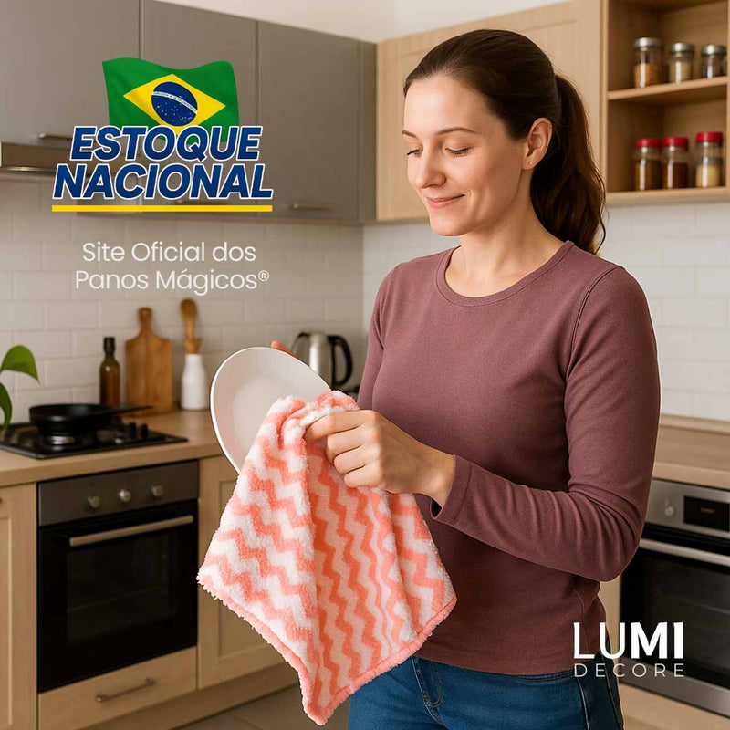 (Compre 5 Leve 10) Panos Mágicos® - Limpeza Perfeita Premium Chef Atoalhado - Brinde Exclusivo 🏆