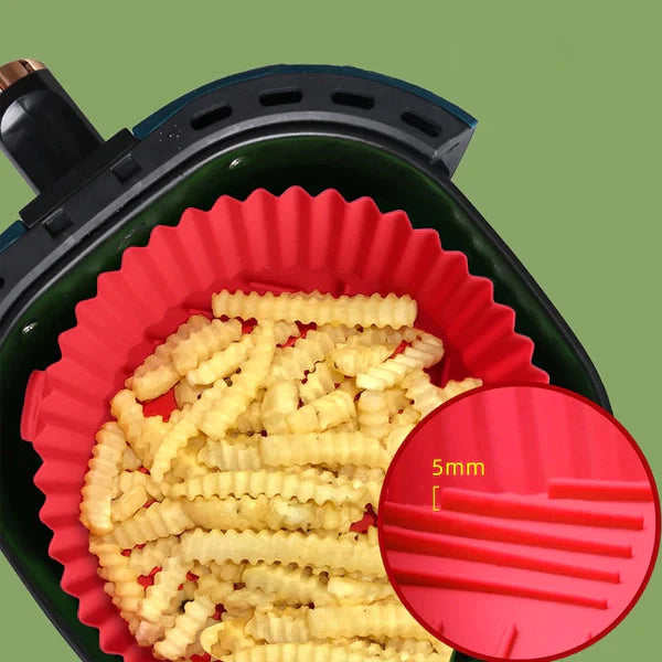 (Kit com 3 unidades) - Cesto de Silicone Multiuso para Air Fryer e Eletrodomésticos