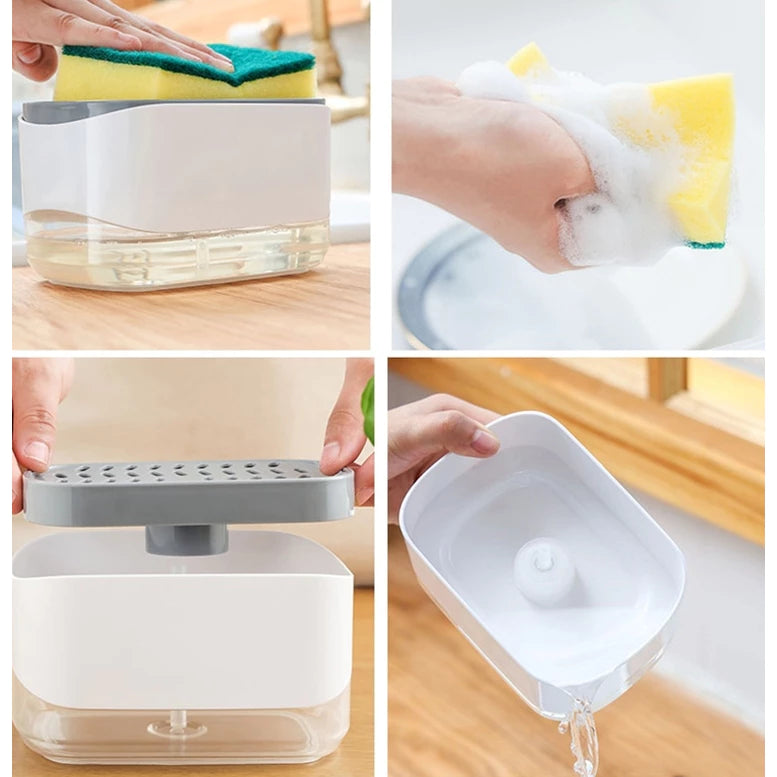 Dispenser de Detergente 2 em 1 – Praticidade, Economia e Organização na Sua Cozinha