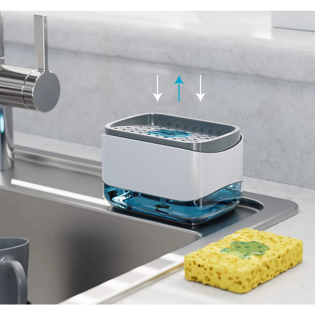 Dispenser de Detergente 2 em 1 – Praticidade, Economia e Organização na Sua Cozinha