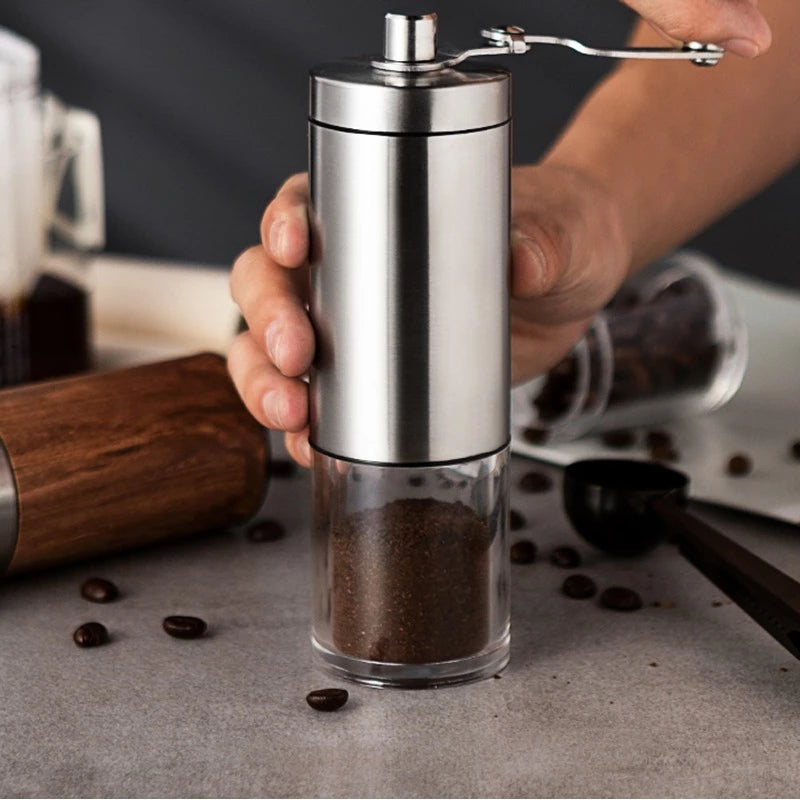 Moedor Manual de Café em Inox e Cerâmica – Compacto, Ajuste de Moagem