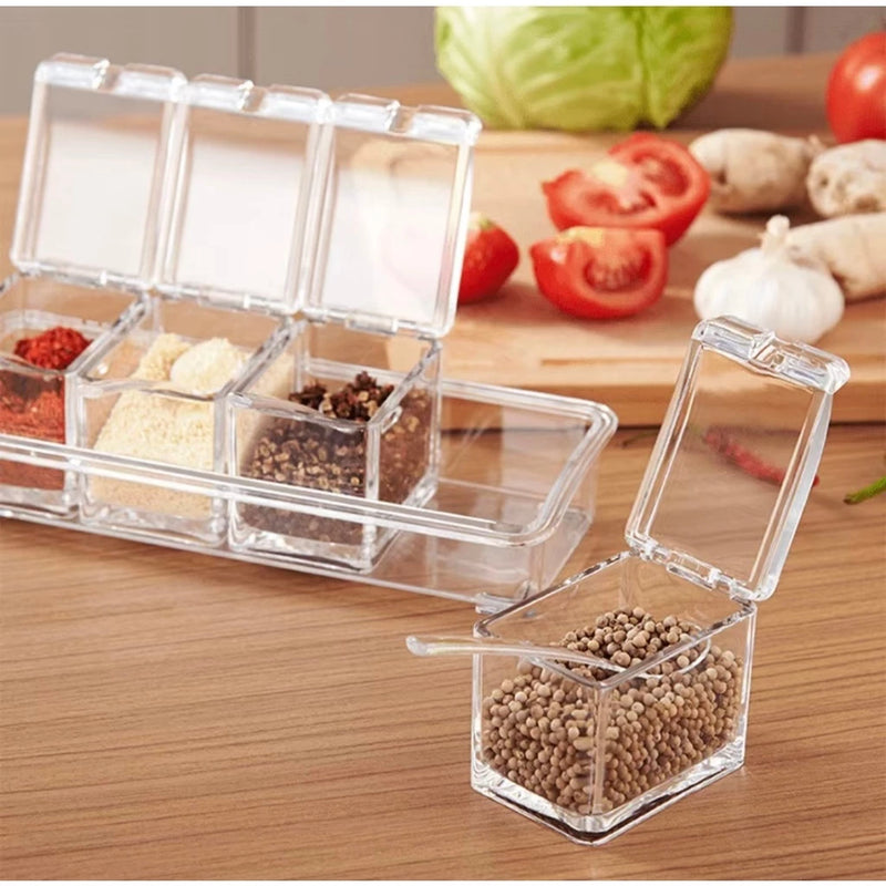 Kit Organizador de Temperos com 4 Recipientes Destacáveis – Praticidade e Estilo para Sua Cozinha