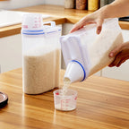 (Compre 1 Leve 2) Pote Hermético com Copo Medidor 2L – Armazenamento Inteligente e Praticidade para Sua Rotina