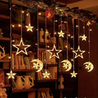 Cortina de LED Estrelas e Lua