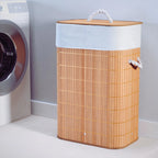 Cesto de Roupas em Bambu com Forro Removível – 60L de Organização, Estilo e Sustentabilidade