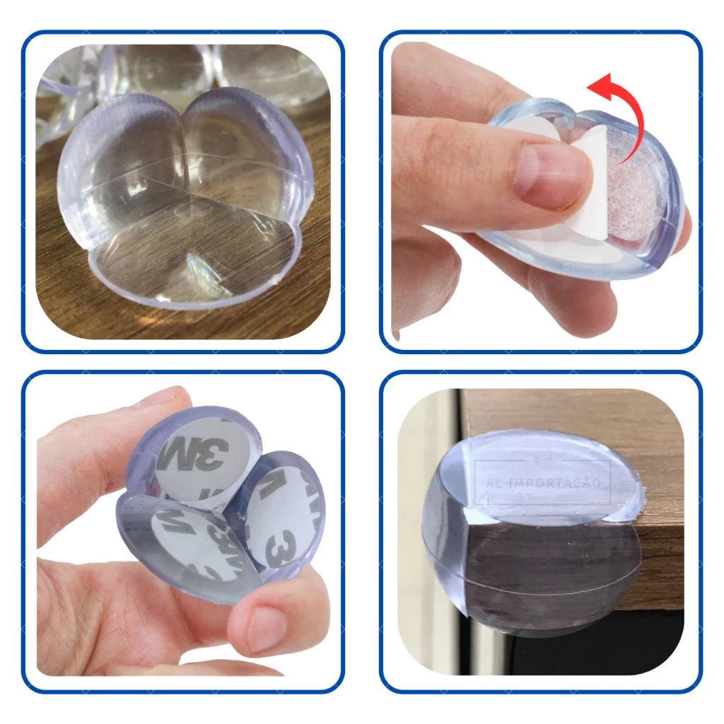 (Kit com 20 unidades) Protetor de Quina de Segurança – Protege, Previne Lesões e Mantém Seus Móveis Bonitos