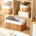 Cesta Organizadora de Bambu Natural – Elegância e Praticidade para o Seu Lar - KIT COM 3 UNIDADES