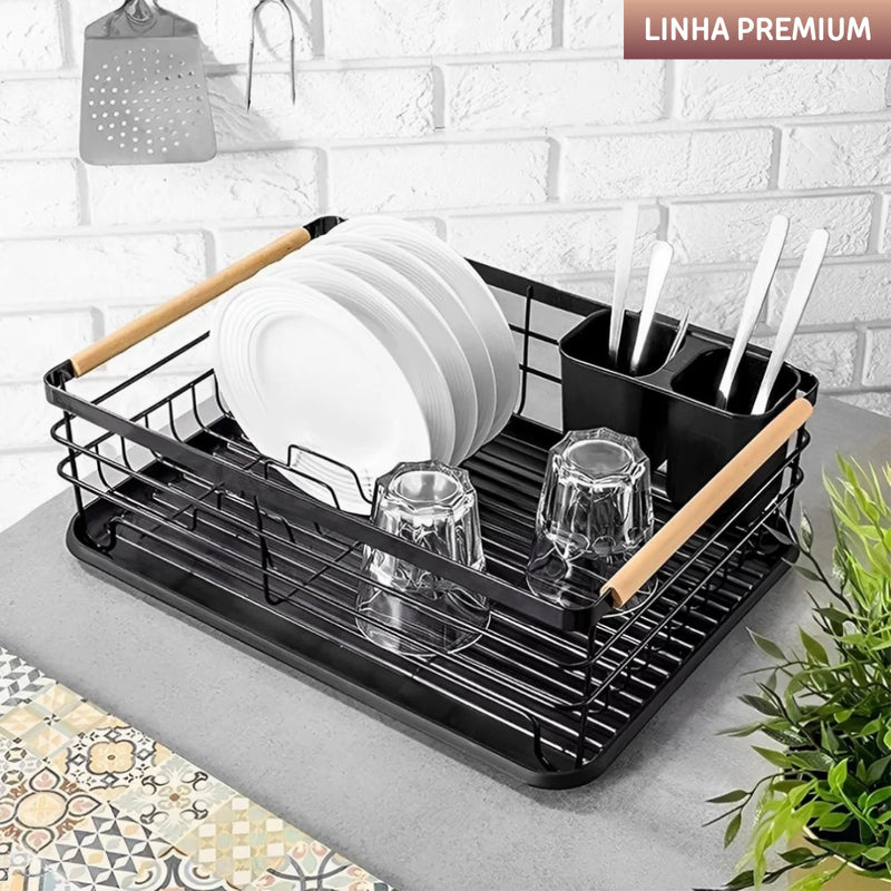 Rack de Secagem de Louças – Aço Reforçado com Porta-Talheres