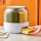 Porta Cereais Premium 6 em 1 com Dispenser Giratório – Organização, Conservação e Praticidade na Sua Cozinha!
