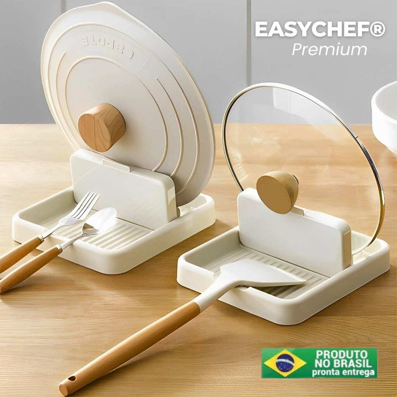 EasyChef® - Porta-Tampas e Talheres 2 em 1 Premium - Cozinha Organizada com Estilo - Frete Grátis Nacional