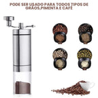 Moedor Manual de Café em Inox e Cerâmica – Compacto, Ajuste de Moagem