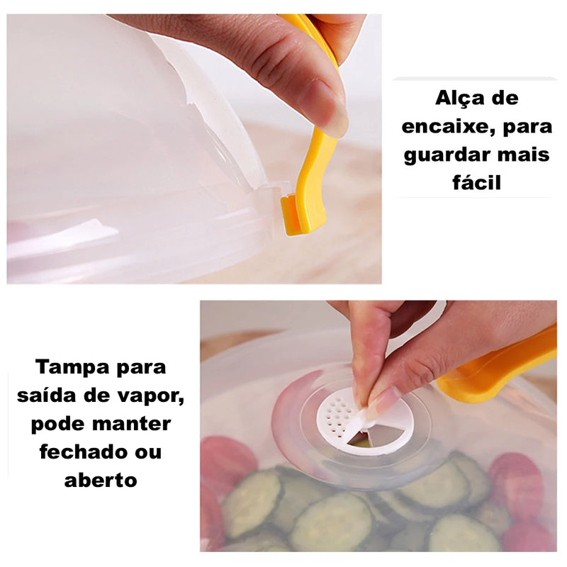Tampa Antirrespingos para Micro-ondas – Proteção e Versatilidade em Um Só Produto!