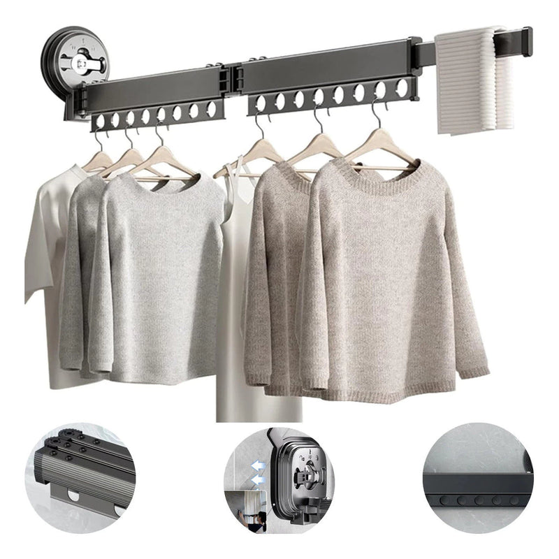 Varal Retrátil Slim 92cm com Ventosa – Organização, praticidade e design em um só produto!