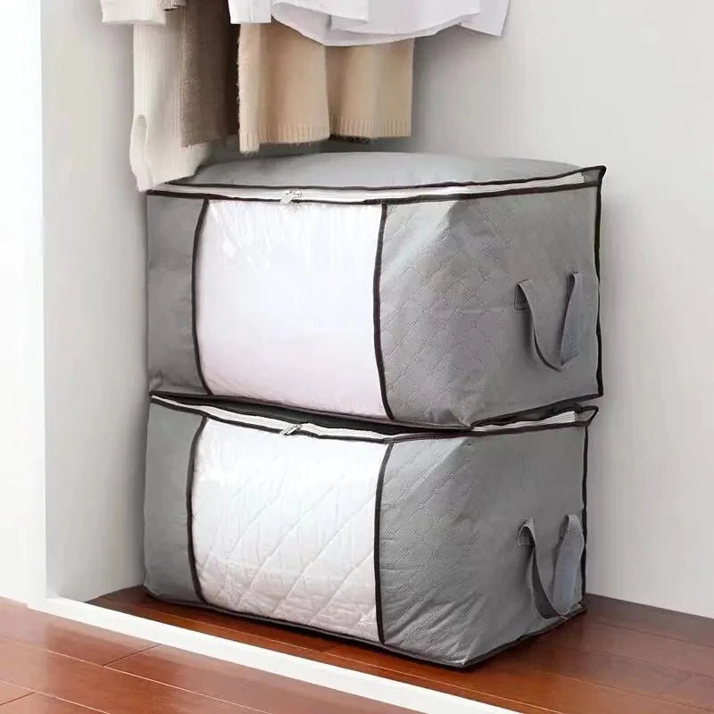 (Compre 1 e leve 2) Caixa Organizadora Ecológica Anti-Poeira e Umidade para Cobertores, Casacos e Roupas - Proteção Contra Insetos e Multiuso