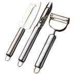 Descascador de Legumes em Aço Inoxidável – Praticidade, Durabilidade e Elegância para Sua Cozinha (KIT 3 PEÇAS)