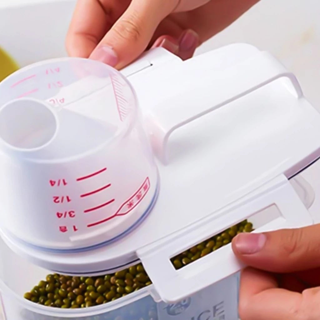 (Compre 1 Leve 2) Pote Hermético com Copo Medidor 2L – Armazenamento Inteligente e Praticidade para Sua Rotina