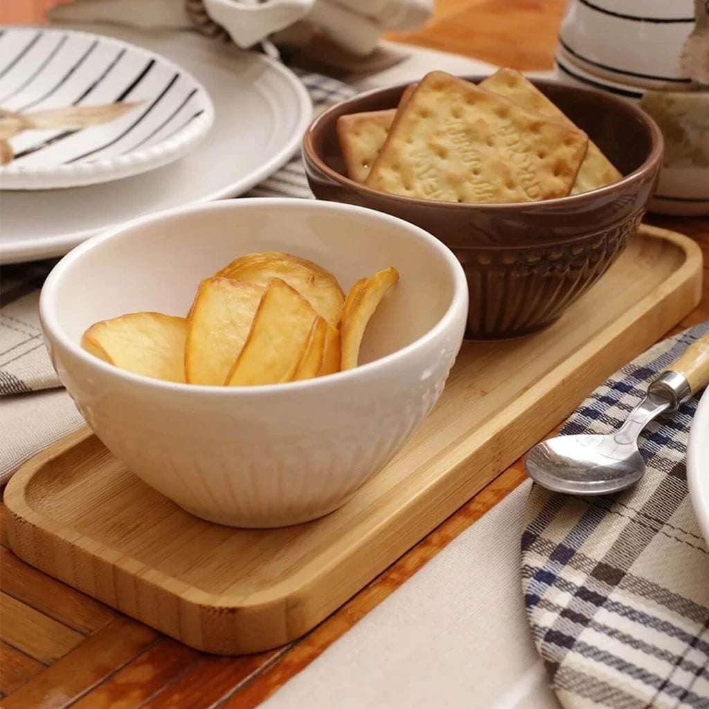 Bandejas de Bambu Retangular (KIT COM 3 UNIDADES)