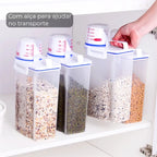 (Compre 1 Leve 2) Pote Hermético com Copo Medidor 2L – Armazenamento Inteligente e Praticidade para Sua Rotina