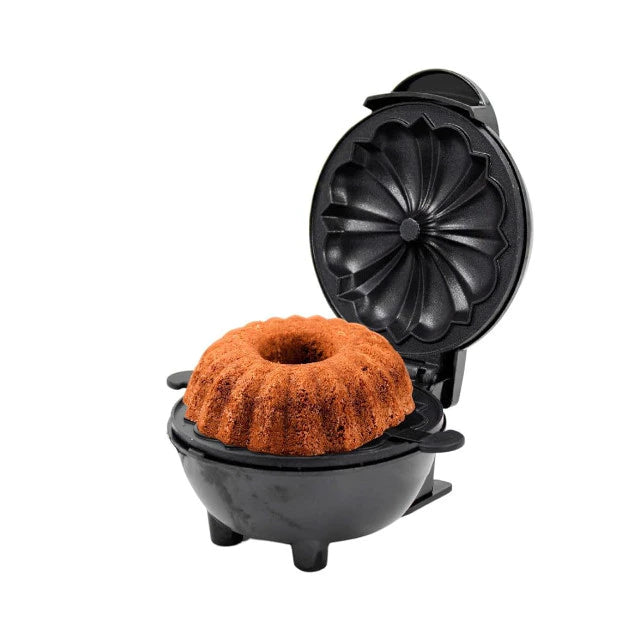 Mini Máquina de Bolos Portátil 3 em 1: Faça Bolos, Donuts e Waffles Perfeitos em Minutos!