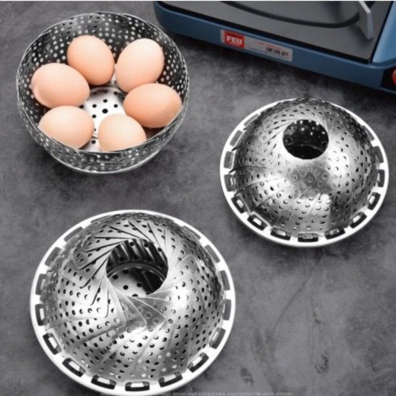 Kit com 2 Cestos de Cozinhar a Vapor Inox – O Segredo para Refeições Saudáveis e Práticas!