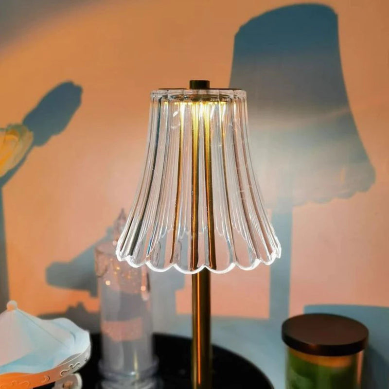 Luminária Abajur de Mesa Saia Seda – Sensor de Toque | 3 Cores de Luz