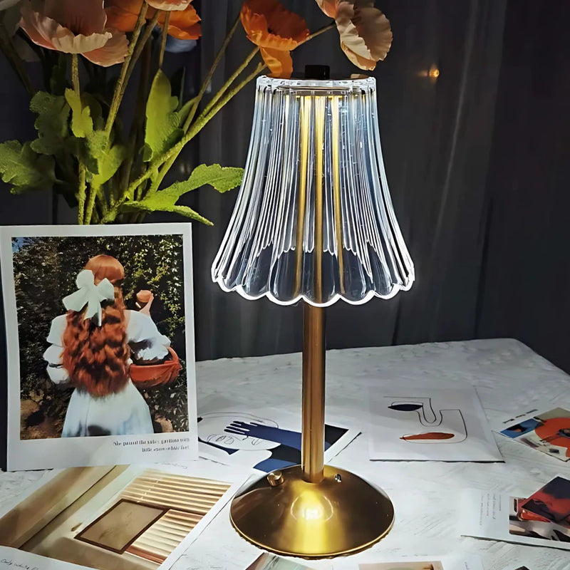 Luminária Abajur de Mesa Saia Seda – Sensor de Toque | 3 Cores de Luz