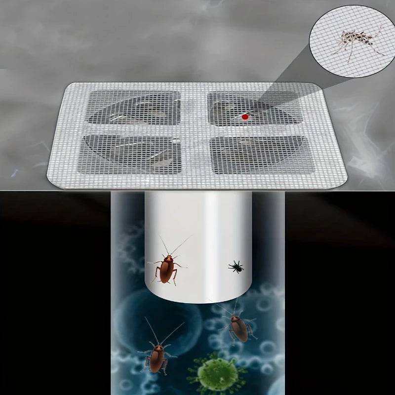 (Kit 10) Telas Protetoras Adesivas para Ralo – Filtro Antientupimento e Bloqueador de Insetos