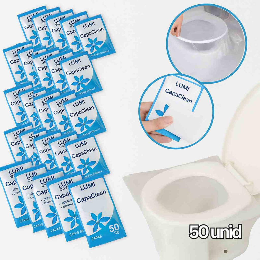 CapaClean® – 50 Capas Individuais para Vaso Sanitário - Brinde Esquenta Black 🔥