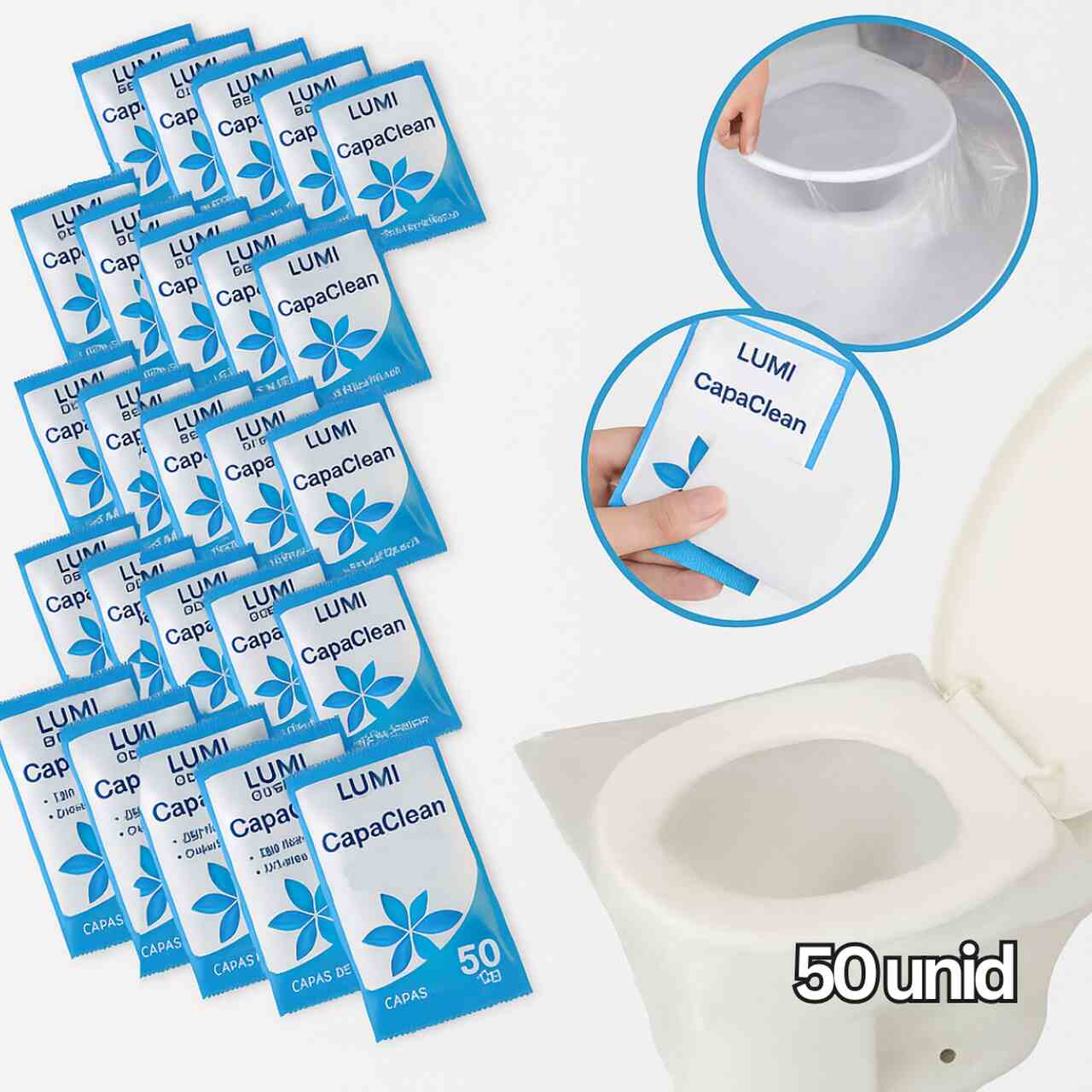 CapaClean® – 50 Capas Individuais para Vaso Sanitário - Brinde Esquenta Black 🔥