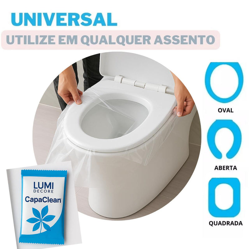 CapaClean® – 50 Capas Protetoras para Assento Sanitário + Brinde Exclusivo - Higiene em 1º Lugar 🏆