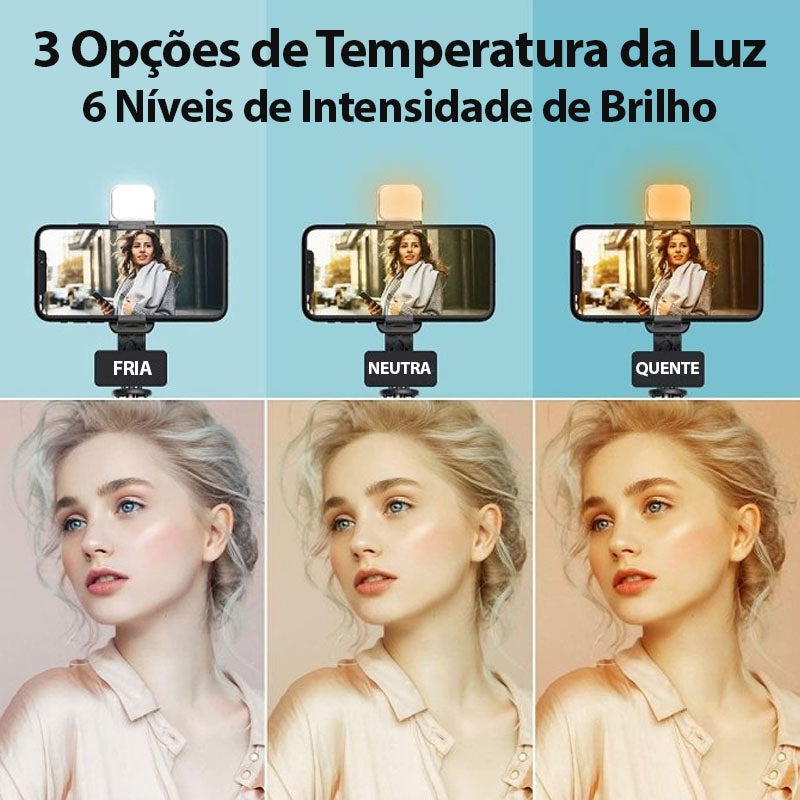 SelfieLED - Tripé Multifunções Led 4 em 1 + LED