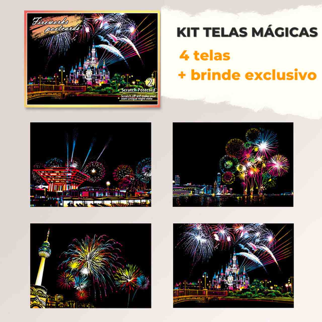 Kit com 4 Telas de Desenhos Mágicos Lumier + Caneta Exclusiva + (Frete Grátis)