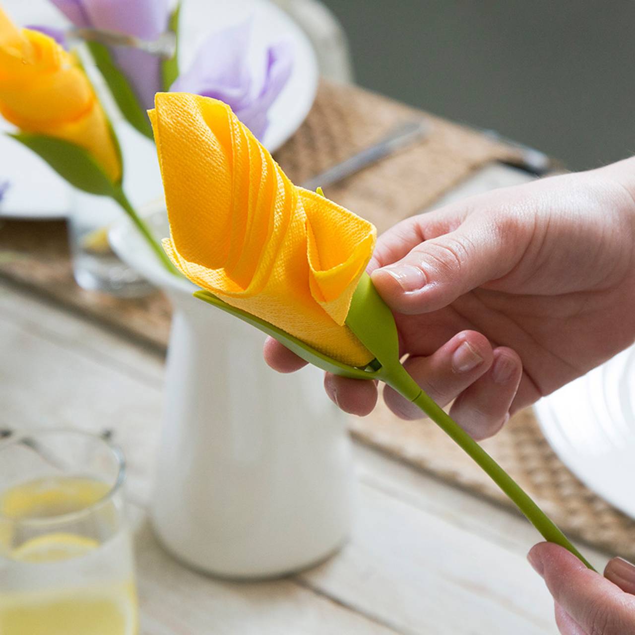 Kit 16 Flores Porta Guardanapos Jantar Elegante - Frete Grátis