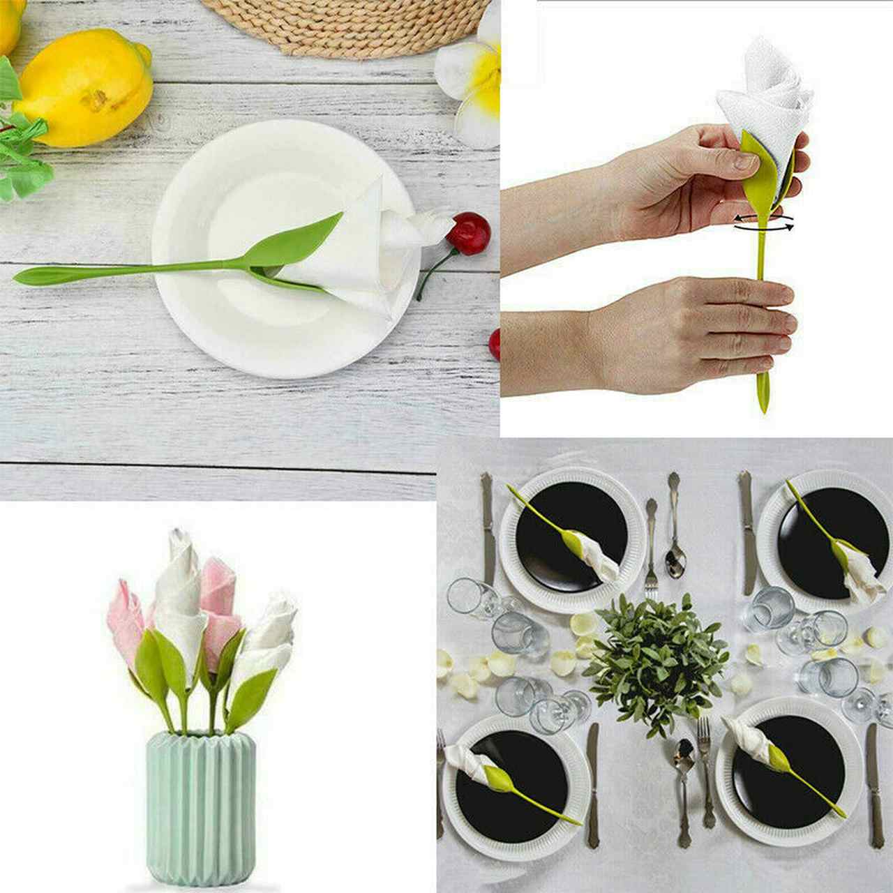 Kit 16 Flores Porta Guardanapos Jantar Elegante - Frete Grátis