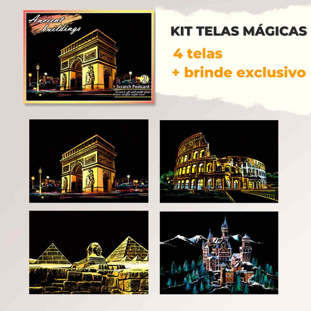 Kit com 4 Telas de Desenhos Mágicos Lumier + Caneta Exclusiva + (Frete Grátis)