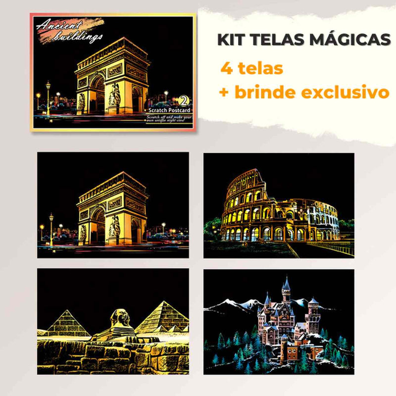 Kit com 4 Telas de Desenhos Mágicos Lumier + Caneta Exclusiva + (Frete Grátis)
