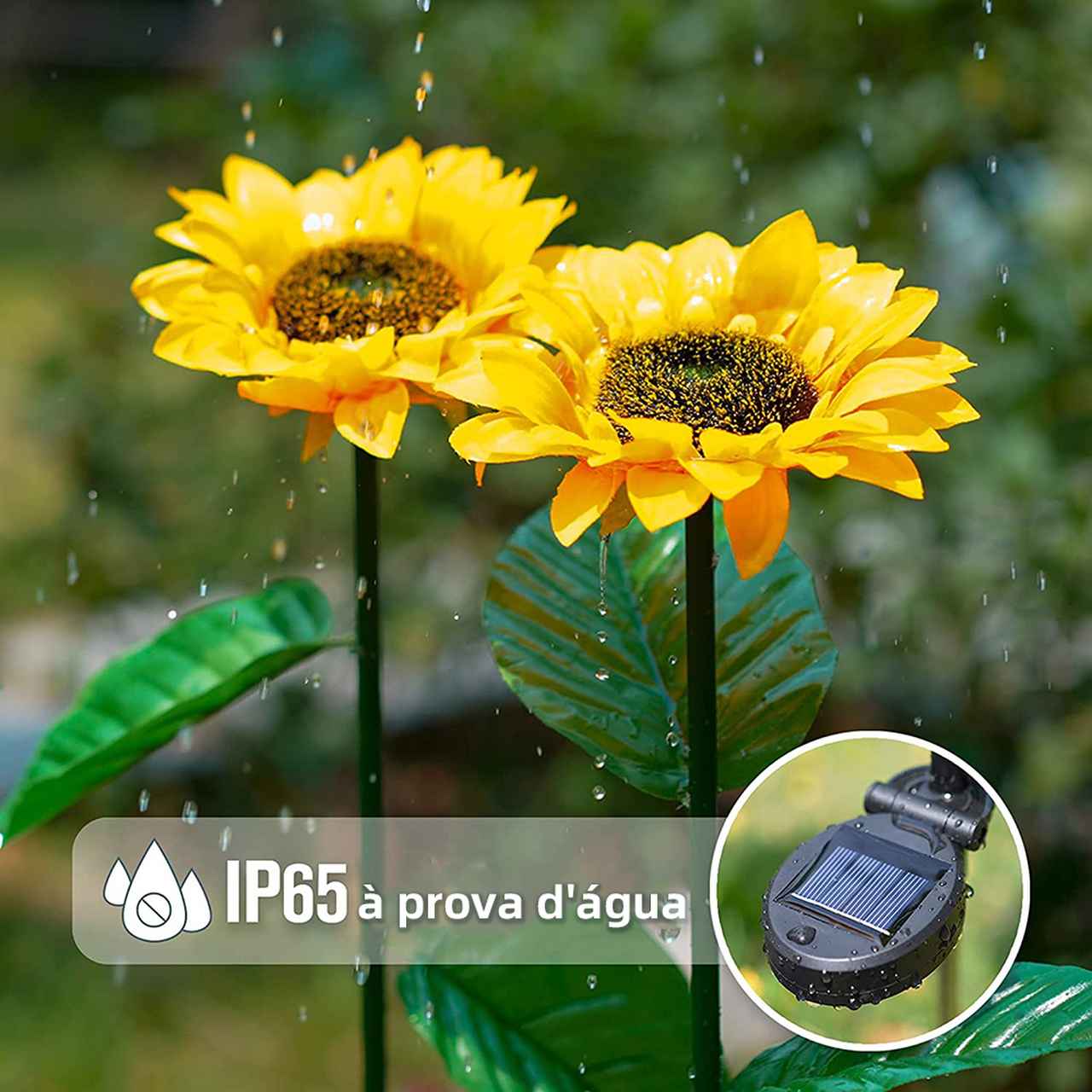 SUNFLOWER - Girassóis LED por Energia Solar (Acompanha Painel Solar)