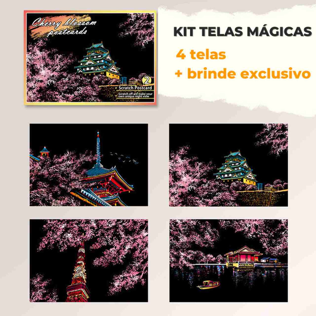 Kit com 4 Telas de Desenhos Mágicos Lumier + Caneta Exclusiva + (Frete Grátis)