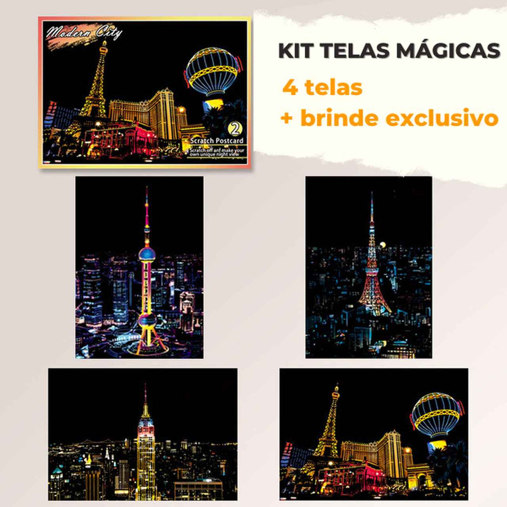 Kit com 4 Telas de Desenhos Mágicos Lumier + Caneta Exclusiva + (Frete Grátis)