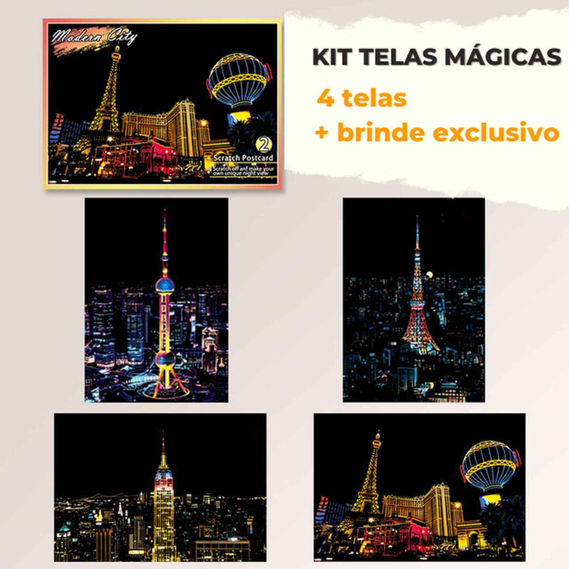 Kit com 4 Telas de Desenhos Mágicos Lumier + Caneta Exclusiva + (Frete Grátis)