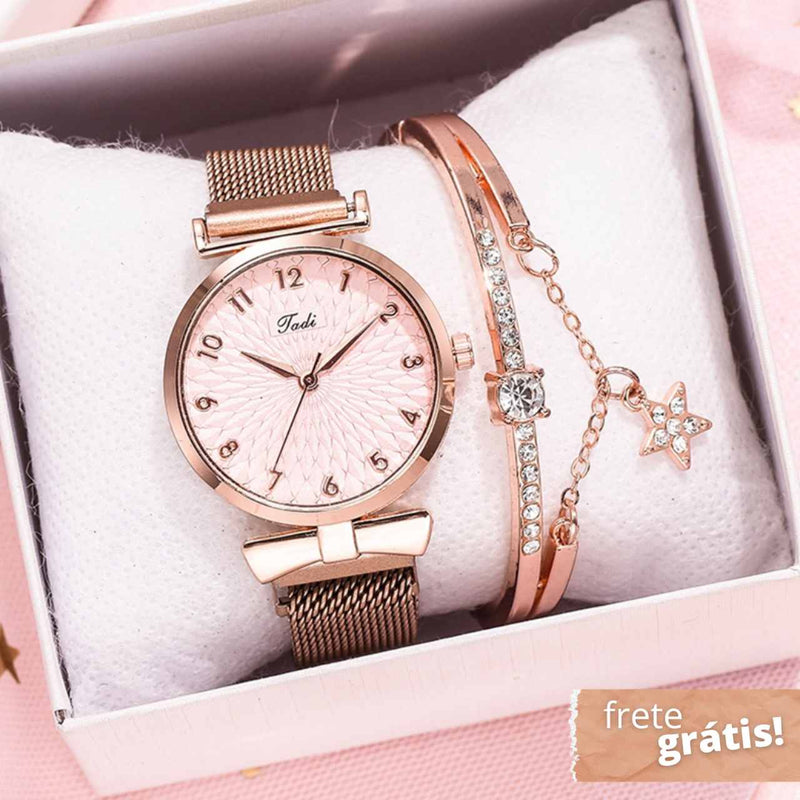 Relógio Feminino Royale + Pulseira Grátis - Frete Grátis